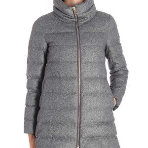 Silk Cashmere Down Coat Grey